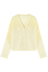 In The Cloud Wool And Mohair Cardigan - Yellow